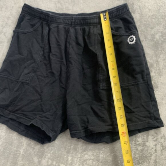 Big Bud Press Sweat Shorts Womens XL Faded Black Pockets Sun Logo Loungewear 4” - Picture 2 of 8